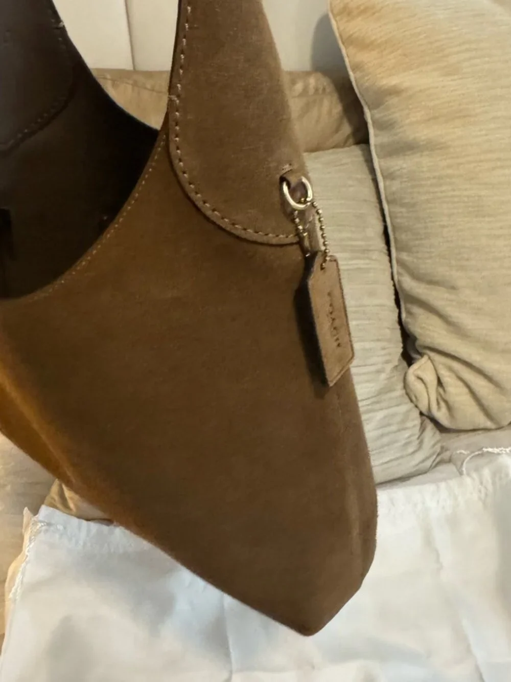 Coach Minimalist Suede Hobo Bag - Brown - Picture 5 of 5